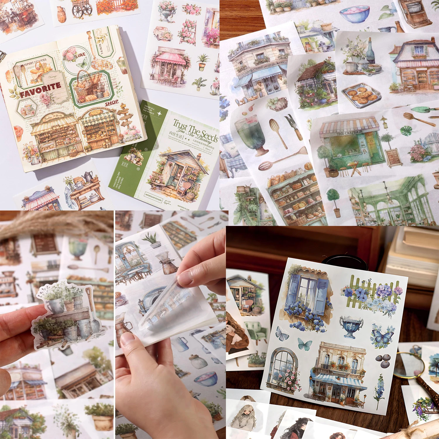 Scrapbook Supplies Sticker Book, 50 Sheets Journaling Stickers 2