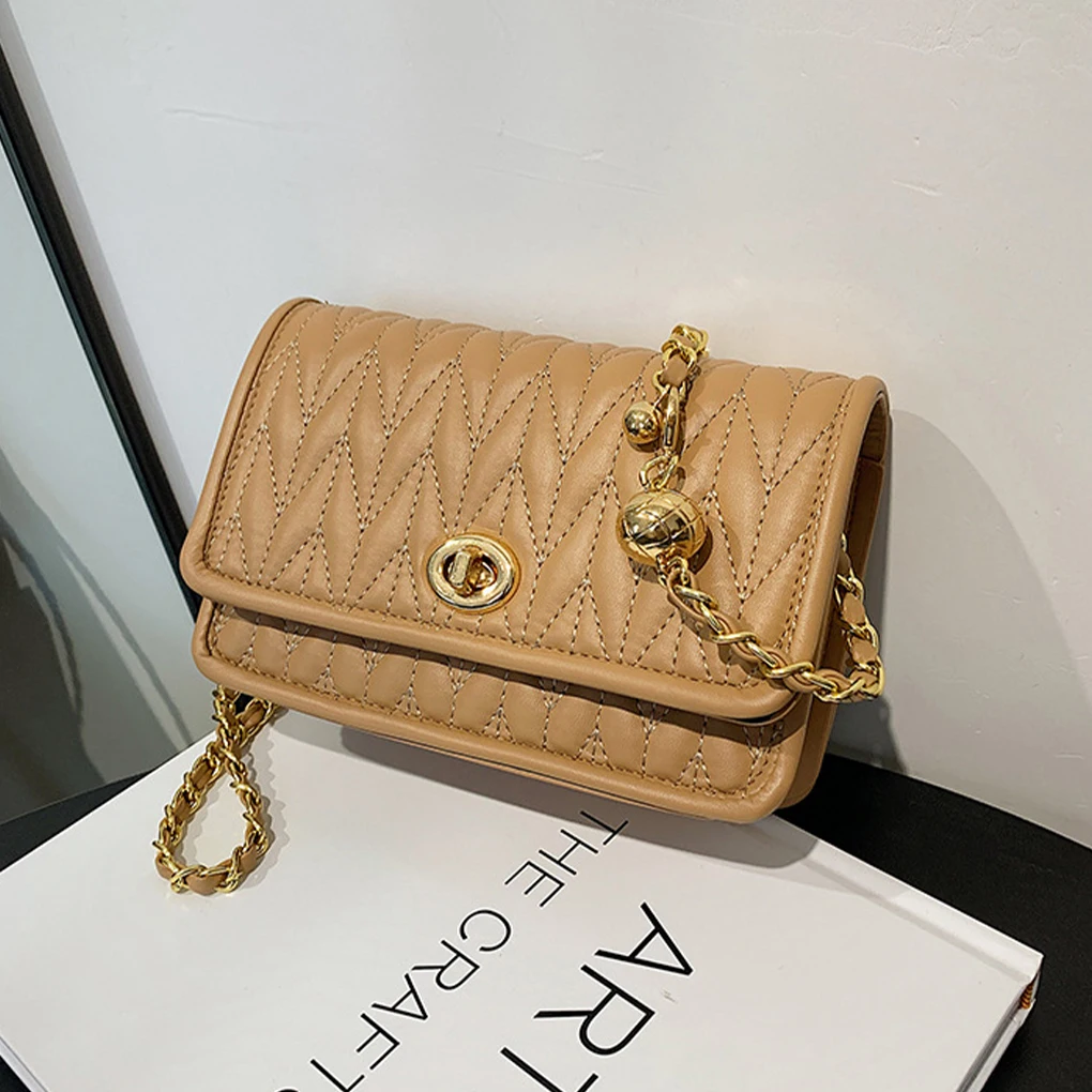 

Сумка кросс-боди Женская из экокожи, роскошный брендовый мессенджер на ремне с цепочкой, квадратная сумочка в ретро стиле