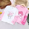 Sanrio Kuromi Children's Long Sleeve T-shirt Pure Cotton Girl Thin Tops Fake Two-piece Base Shirt Spring and Autumn Outfit 3