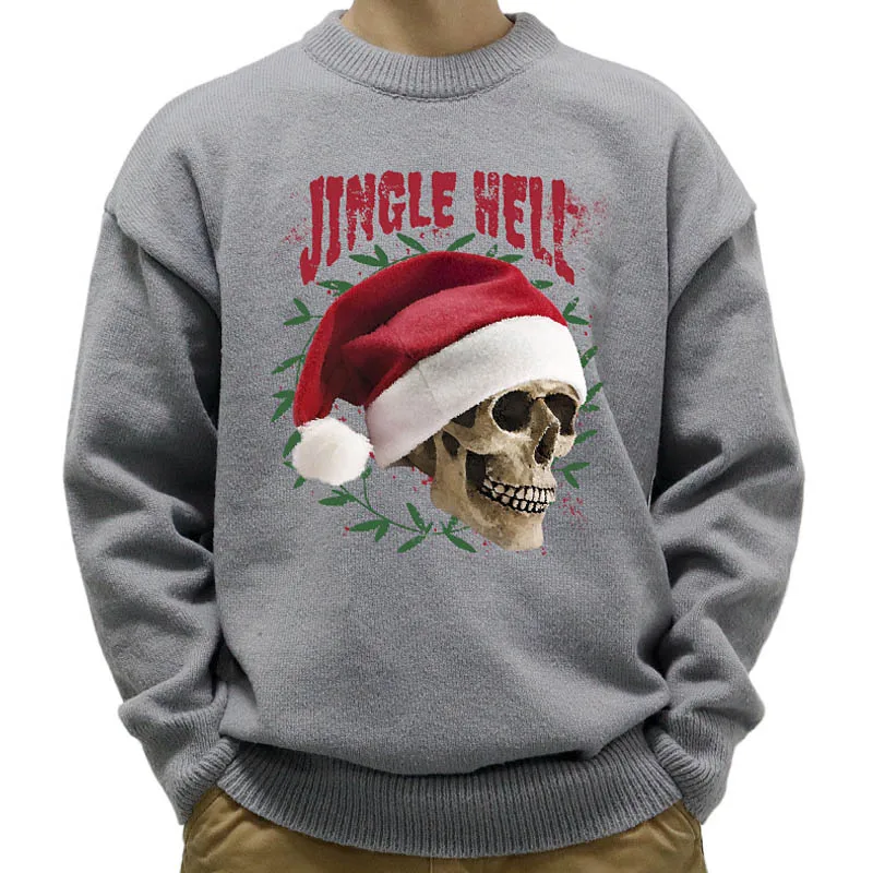 

Men's Jumpers Knitted Sweater Autumn Winter Casual Long Sleeve Christmas Sweaters O-neck Print Knit Men Pullover Warm Knitwears