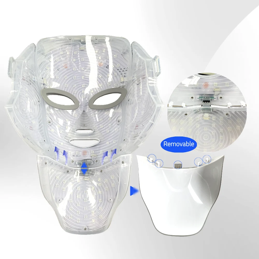7 Color LED Facial Mask Red Light Therapy USB Rechargeable Wireless Mask Anti-Aging Face Neck Care Collagen Boost Beauty Device