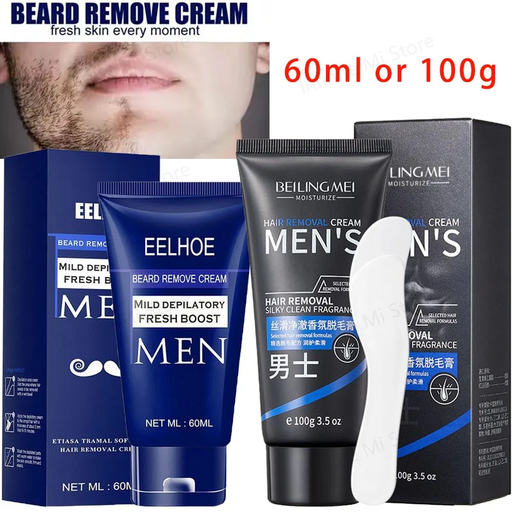 Crema depilatoria sin dolor para hombre y mujer, 60 ml / 100 g