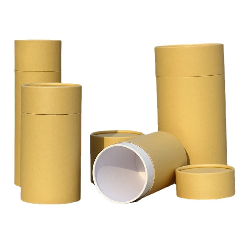 

Paper Tube Can Kraft Paper Tea Empty Jar Cylinder Spot General Food Ornament Canister Set Tea Container Free Shipping