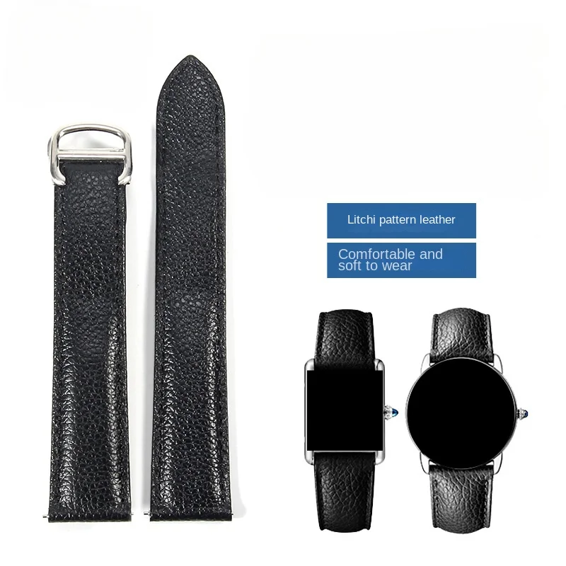 

High Quality Genuine Leather Calf Watch Band Strap 16/17/18/20/22/23/25mm Deployment Clasp Fits CARTIER Santos Watch accessories