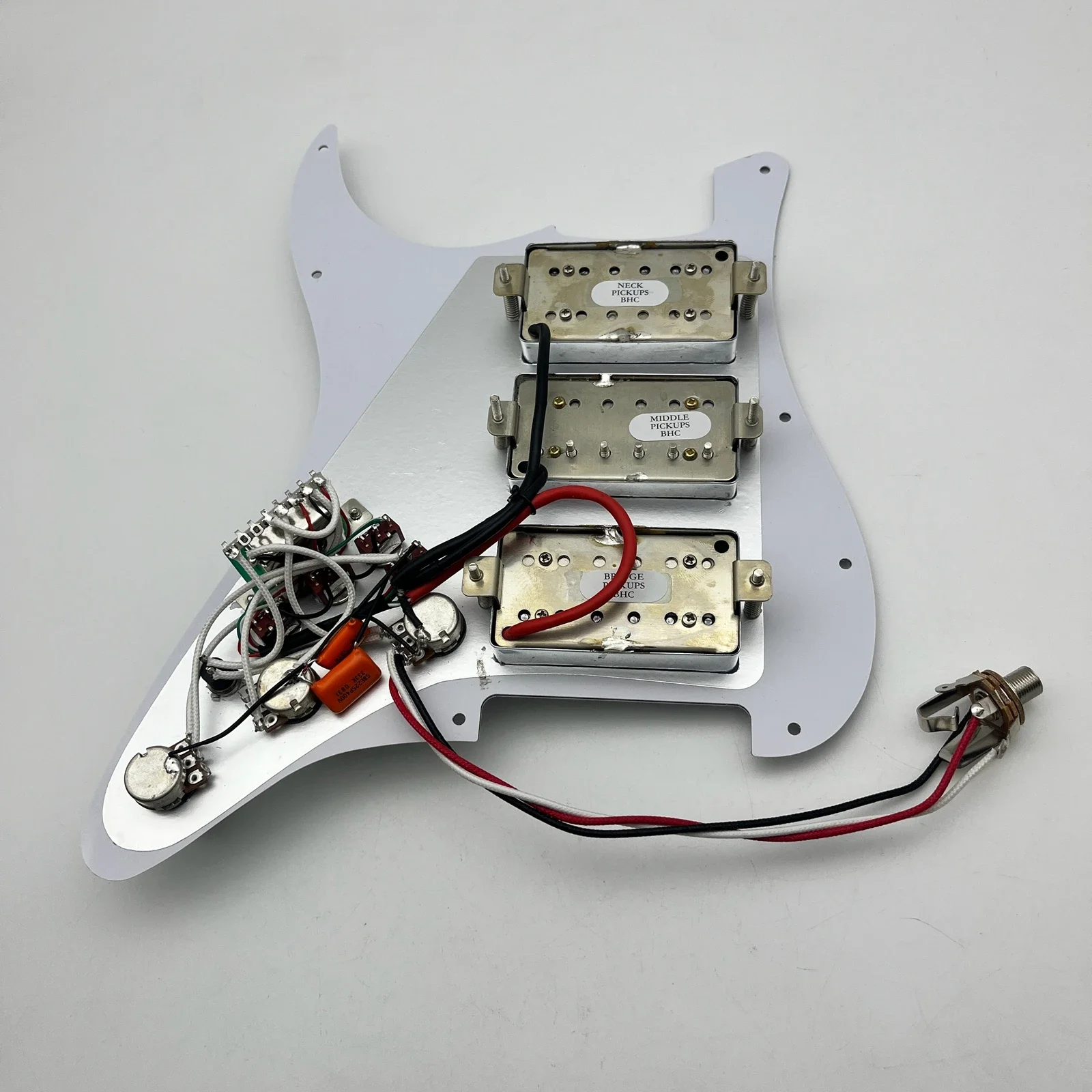 Upgrade Prewired HHH Guitar Pickguard Coil Split Switch 3 PCS Humbucker Alnico V Pickups for ST Electric Guitar