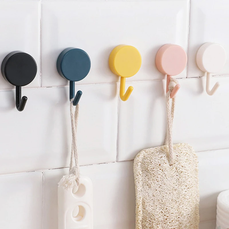 

10pcs Multifunctional Adhesive Round Mini Wall Hooks Kitchen Bedroom Bathroom