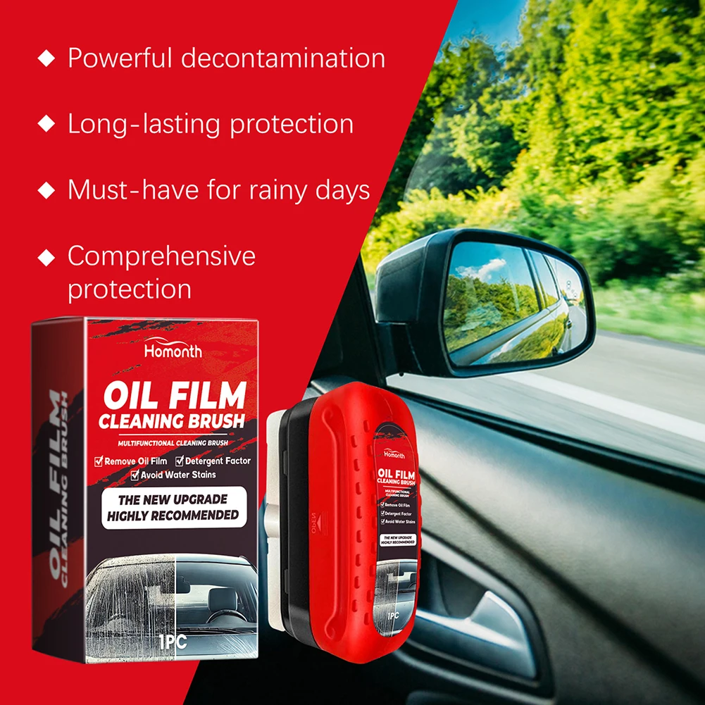Oil Film Remover Car Window Glass Cleaner Removes Dirt Car Glass Glossy Powerful Car Cleaning Brush Car Windshield Cleaner