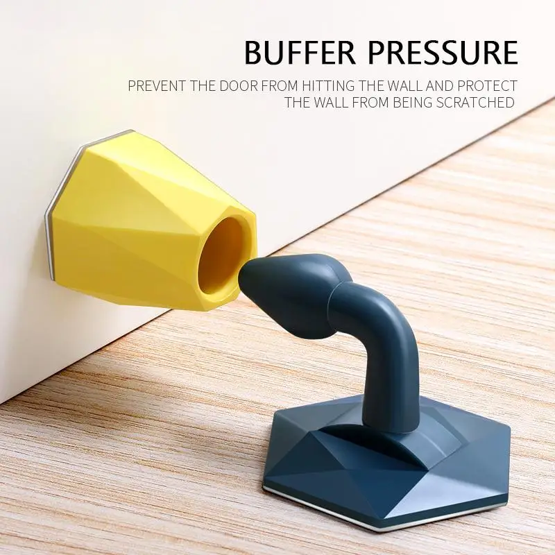 1PCS Wall-mounted Silicone Door Stopper Touch Toilet Wall Absorption Anti-bump