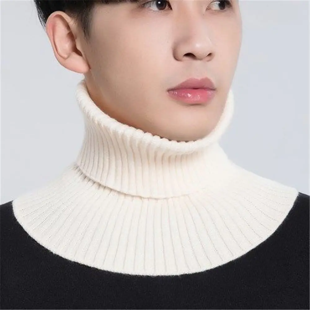 Coring Wool Detachable Scarf Solid Color Apparel Accessories Men Fake Collar Scarf Knitted False Collar Neck Sleeve