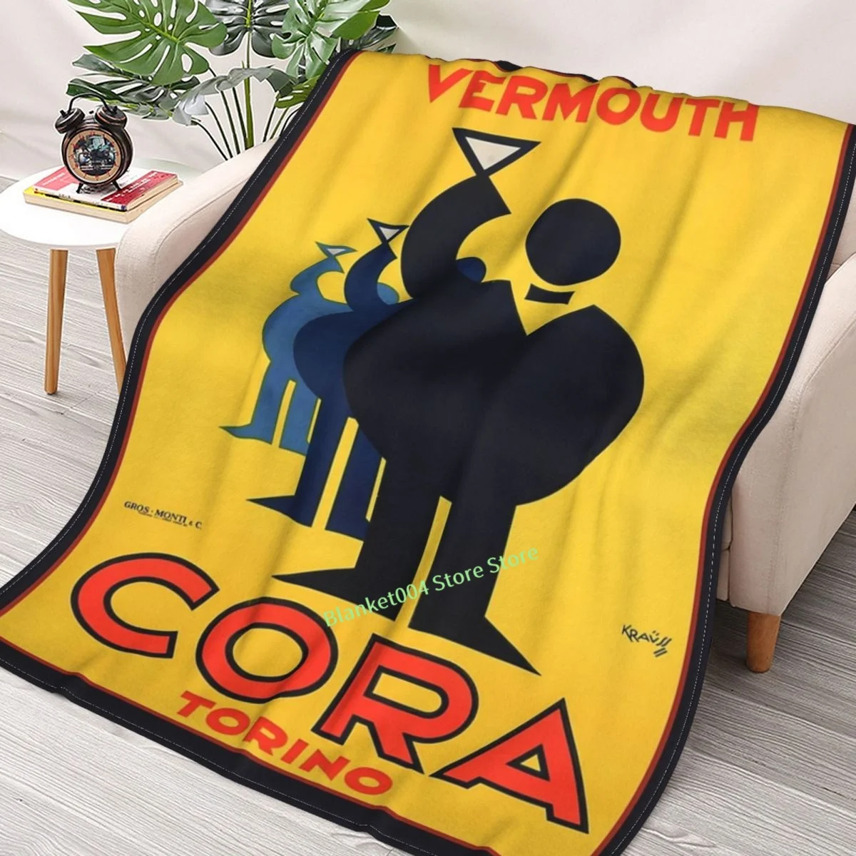 

Vermouth Cora Torino Vintage Drink Bar Advert Throw Blanket 3D printed sofa bedroom decorative blanket children adult Christmas