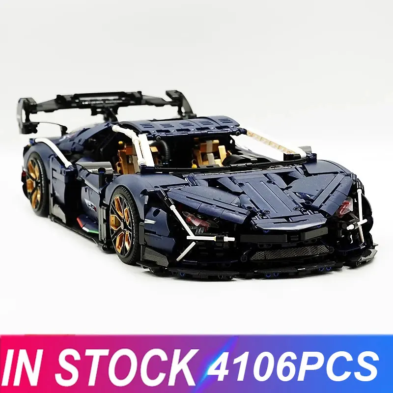

GULY 10624 MOC Technical Series Plating Purple Super Sports Car Model Diy Building Blocks Bricks Puzzle Toys Birthday Gift