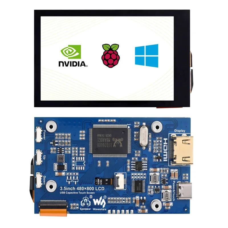 Raspberry pi Modelo b 3.5 Polegadas Hdmi Lcd Ips Display 3.5 Polegadas Tela de Toque Capacitiva 480 × 800 para Jetson Nanopi4 3b +