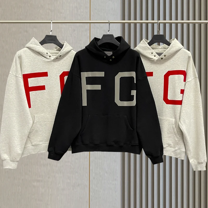 ESSENTIALS Sweatshirt FG flocked monogram print hoodie Fashion Hip