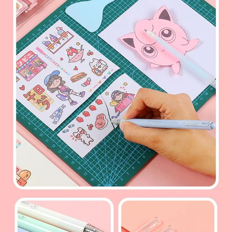 Description Picture 6 of item4pcs/Set Handbook Tool Set Dot Glue Pen Ceramic Utility Knife Tweezers Shovel For Children Students DIY Scrapbooking Decoration