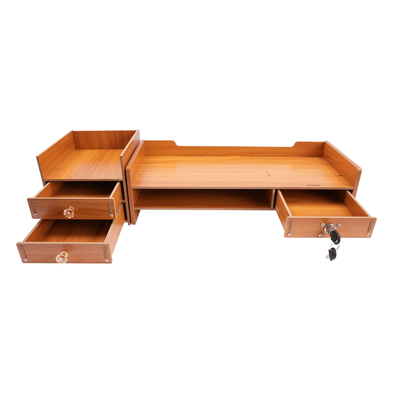 Computer Monitor Stand, Space-Saving, MDF, Computer Rack with Drawers for Study Office 5