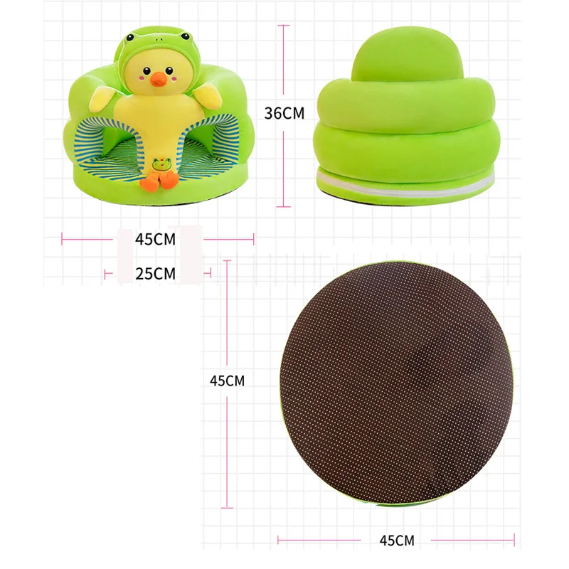 Anti-fall Kids Sofa Indoor Baby Chair With Tray Cartoon Infrant Baby Practice Sitting Postures Seats