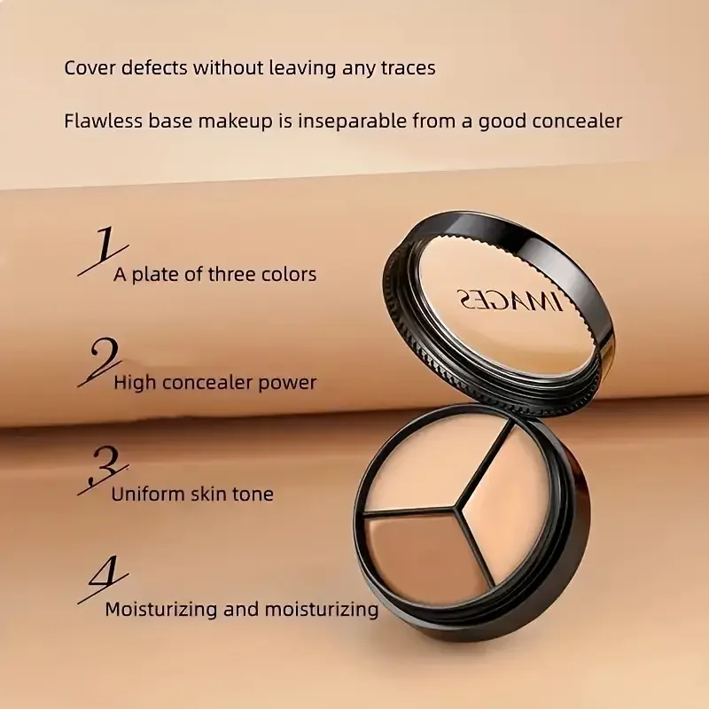 Description Picture 3 of item3-in-1 Face Concealer Makeup 3 Color Concealer Perfect Concealer for Blemishes,Dark Circles and Contours Balm for All Skin Types