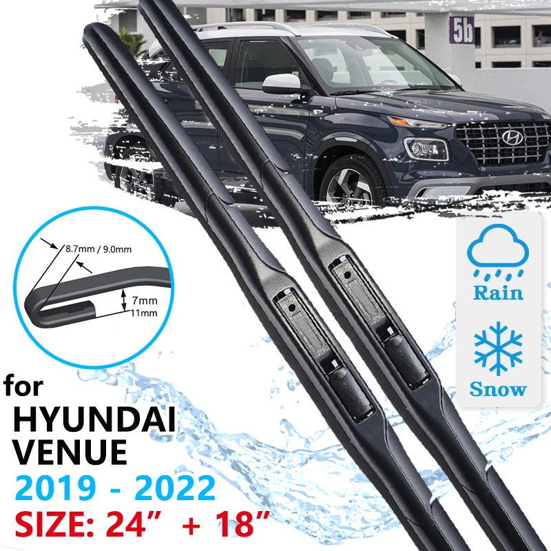 Car Front Wiper Blade For Hyundai Venue QX 2019 2020 2021 2022 2023
