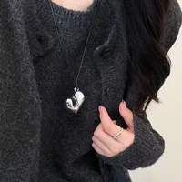 Pendentif en forme de cœur pour femmes, collier coulissant réglable, pour cadeaux de fête, accessoires de bijoux, nouvelle collection 3