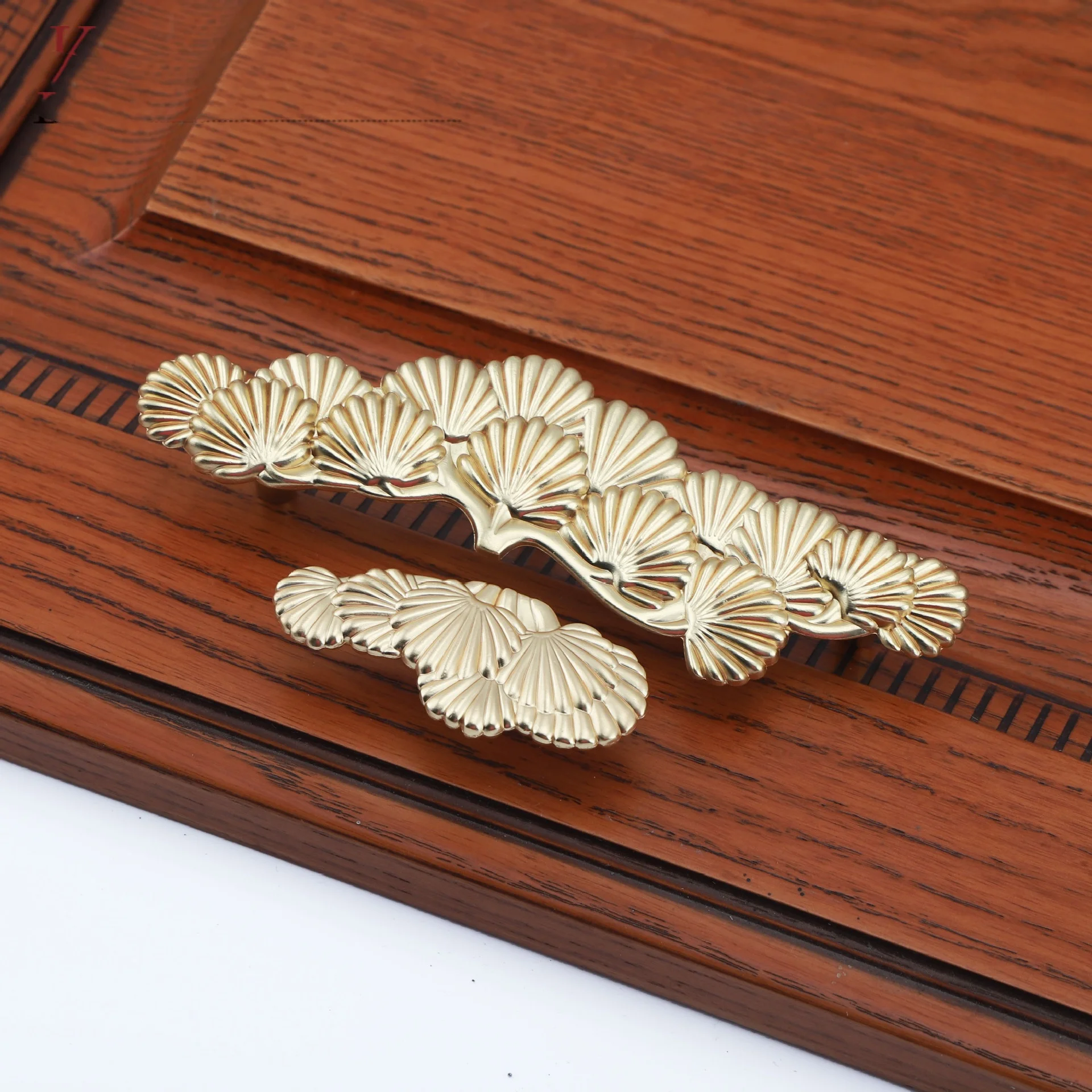 Floral Plant Pine Tree Handle Solid Furniture Handles Drawer Knob Zinc Alloy Cabinet Door Wardrobe Cupbaord Pulls Diy