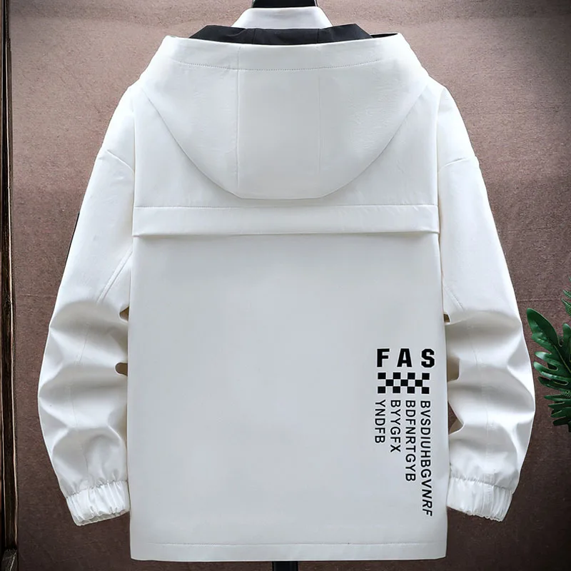 Hip Hop Casual Hooded Varsity Jackets Mens Harajuku Letter Print Zipper Coats Fashion Loose Baseball Jacket Unisex Spring Autumn
