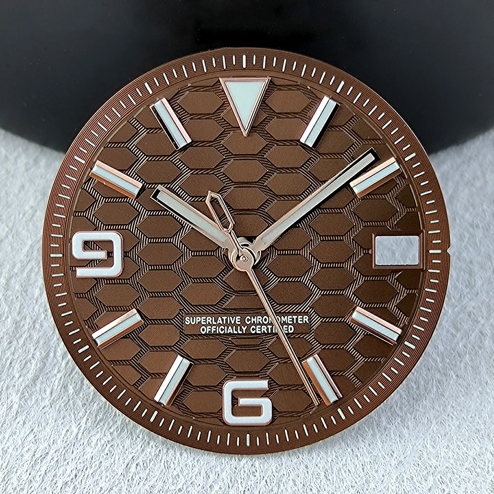 Blue Luminous Watch Dial with Numerals - 28.5mm