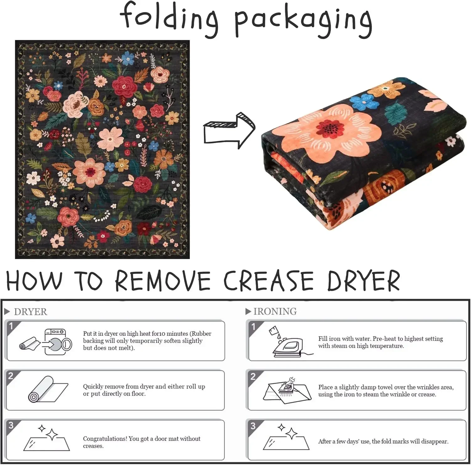 Orange Floral Area Rug 5