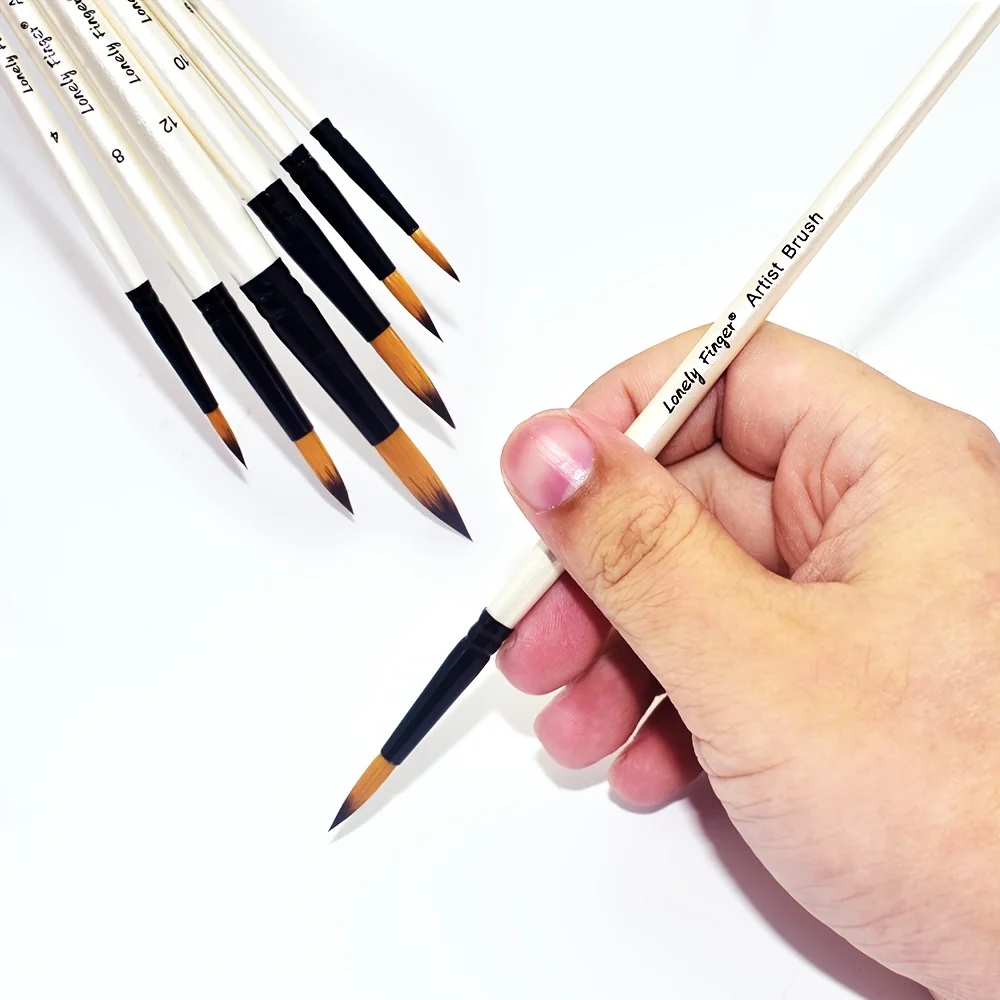 6/24pcs Professional Artist Paint Brush Set Various Different Shapes for Oil, Acrylic, Watercolor, Gouache Painting 5