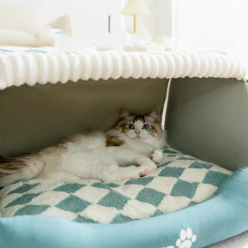 Cute Cusion Kennels PP Cotton Fluffy Dogs Room Half-Closed Puppy Sleeping Nest Foldable Home Puppy Pet Products