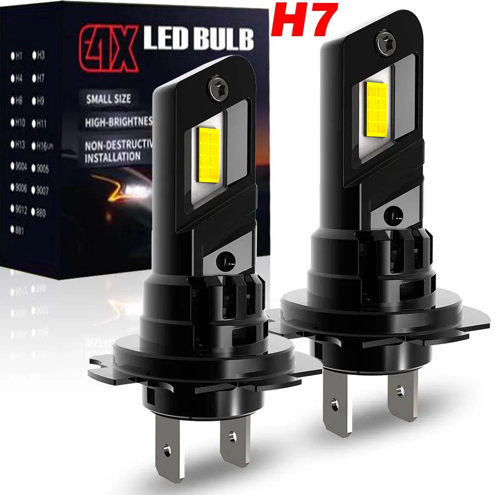 2개 H7 LED 헤드라이트 PX26d 64210 64210NL 64210NBS 64180L PY26d-1 H18 캔버스 고출력 자동차 전구 6000K 화이트 자동차 안개등 12V