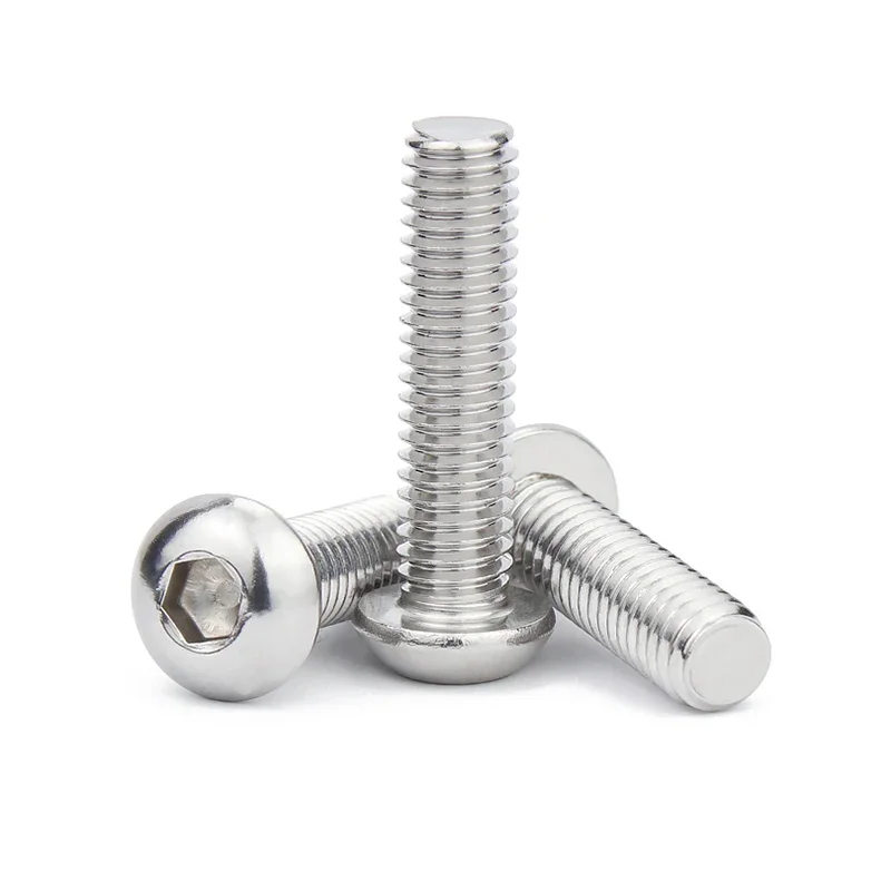 304 Stainless Steel Round Head Socket Head Cap Screws Half Round Cup Bolts M2 M2.5 M3 M4 M5 M6 M8 M10 M12