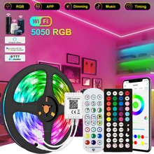 

5050 RGB LED Strip Lights 60Led /M Light Alexa Wifi Flexible Tape LEDs Diode Ribbon For Room Decoration BackLight For TV 5-15M