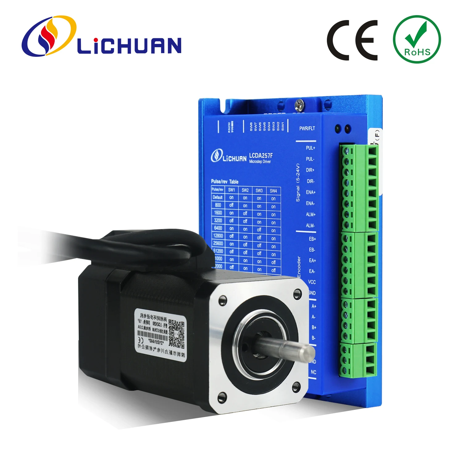 

Lichuan 2 Phase Nema17 Closedloop Stepper Motor Driver 1000PPR 20V~50V 1.2A 0.48N.m/0.72N.m DC Closed Loop Stepper Motor Drivers