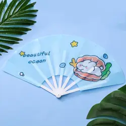 Adorable Cartoon Folding Fan - Decorative and Portable Handheld Fan Gift (1)