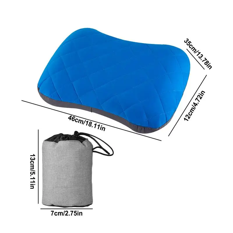 HOT Travel Pillow Air Inflatable Airplane Car Pillows Pillow Folding Press Type Bed Pillows Neck Cushion Home Office Supplies 6