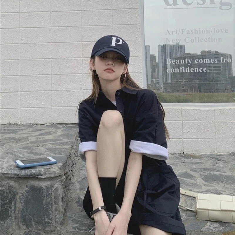 Summer New Fashion Korean Casual Loose Short Sleeve One-piece Shorts Drawstring Lace Workwear One-piece Shorts Women's Clothing