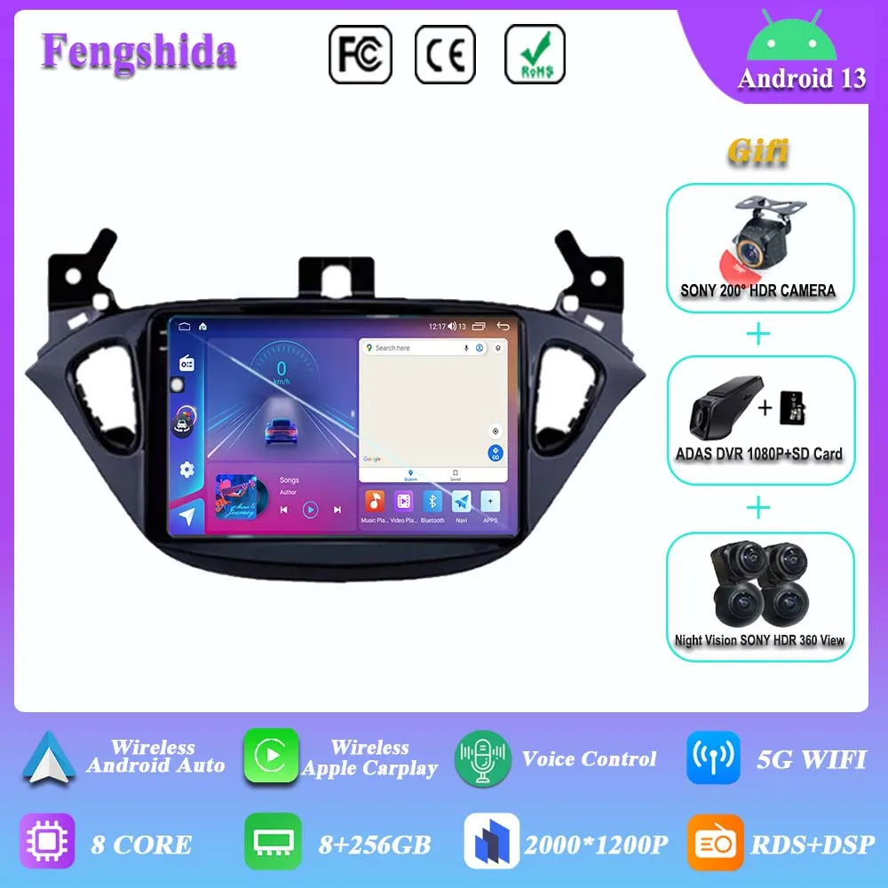 

Android 13 For Opel Corsa 2015-2019/Opel Adam 2013-2016 7862 CPU Car Radio DVD Multimedia Player Stereo Head Unit GPS Navigation