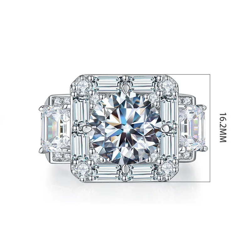 Square Ring For Men Electroplated Stainless Steel Full Of Zircon Hip Hop Accessories Luxury Design Decorative Jewelry  Wholesale