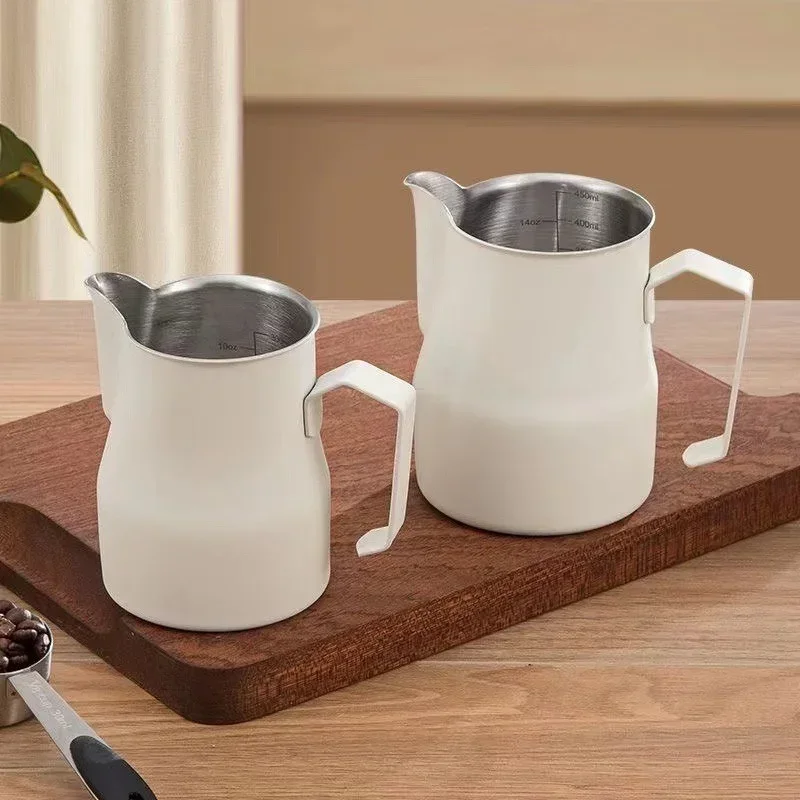 304 Stainless Steel Coffee Pots with Scale Coffee Milk Frothing Pitcher Jug Espresso Steaming Pitchers Milk Foam Jug tool coffee pot milk frothing jug