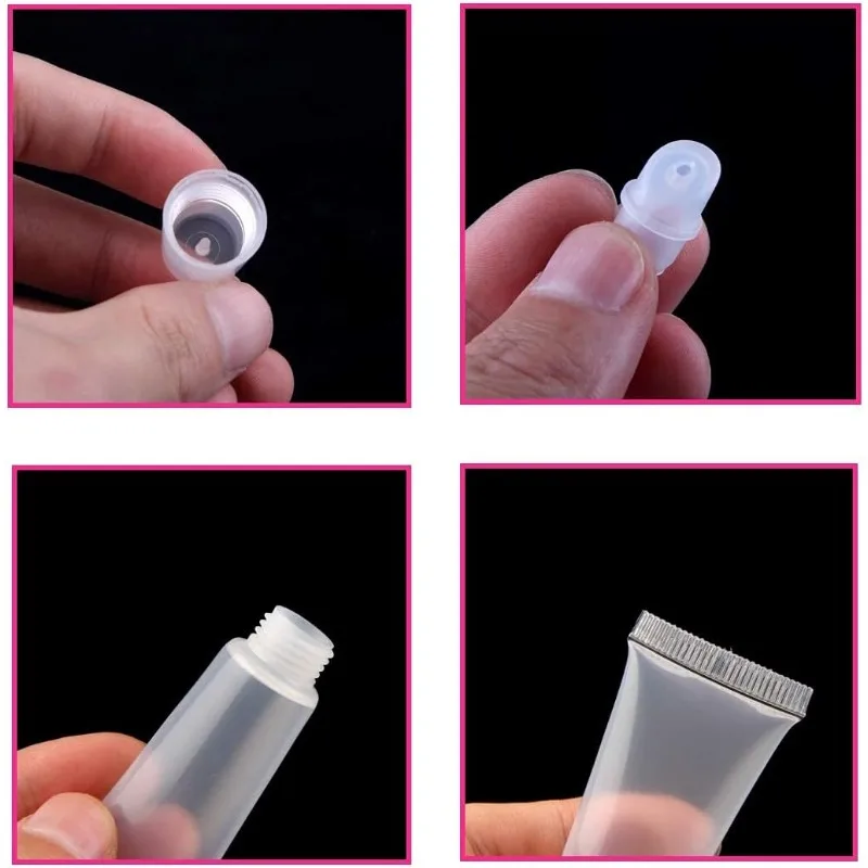 Mini Clear Soft Empty Lip Balm Tubes 6pcs 5/10ml Portable Travel Lip Gloss Containers DIY Makeup Packaging Tools Women/girl makeup empty bottle cosmetic bottle mini cosmetic bottle cosmetic sample container cosmetic dispenser bottle refillable cosmetic bottle cosmetic bottle set