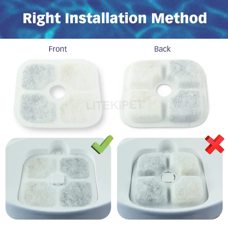 Original Cat Water Filters 12pcs Compatible with Catit PIXI Water Fountain Triple Filtration System For PIXI Dispenser