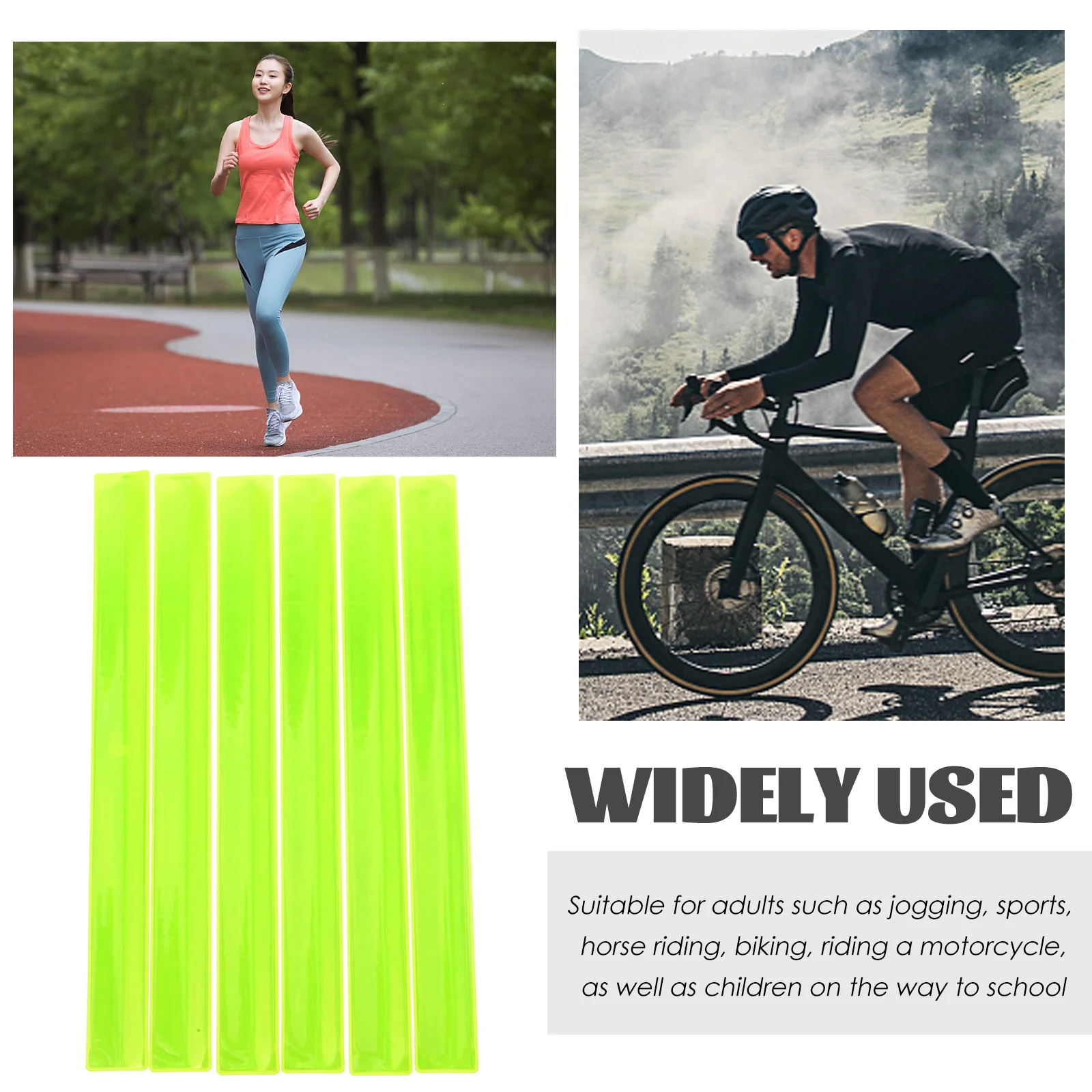 6 Pcs Reflective Armband Night Safety Band Wrist Band Riding Reflective Slap Bracelet Camping Hiking Gear Jogging