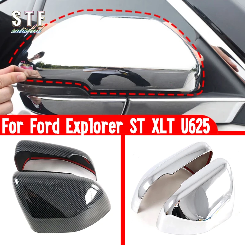 

ABS Mirror Cover Trim For Ford Explorer ST XLT U625 2020 2021 2022 2023 Car Accessories Stickers