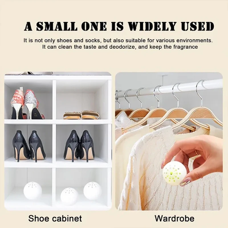12/1PCS Deodorizer Freshener Balls For Shoes Multifunction Jasmine Scent Fresheners Footwear Shoe Closet Toilet Deodorization shoe deodorizer shoe deodorant balls