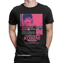 Kobeni Chainsaw Man Men's Tops T Shirts Fun Tee Shirt Harajuku Round Collar T-Shirts Cotton Graphic Printed Clothing