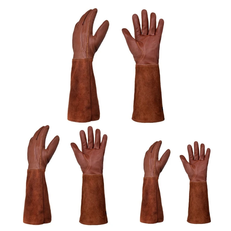

Leather Puncture Resistance Gardening Gloves Gifts Fits for Women & Men
