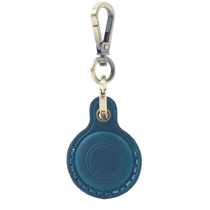 Round Leather Air Tag Fob