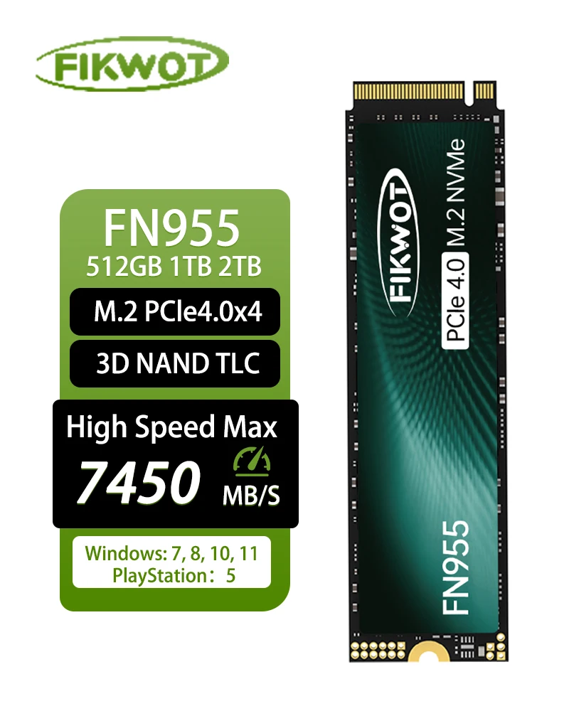 Fikwot Nvme M.2 Ssd Pcie4.0 1Tb 2Tb 4Tb 7350 Mb/S 2280 Ssd Unità A Stato Solido Interna Per Laptop Desktop Ps5 Fn955