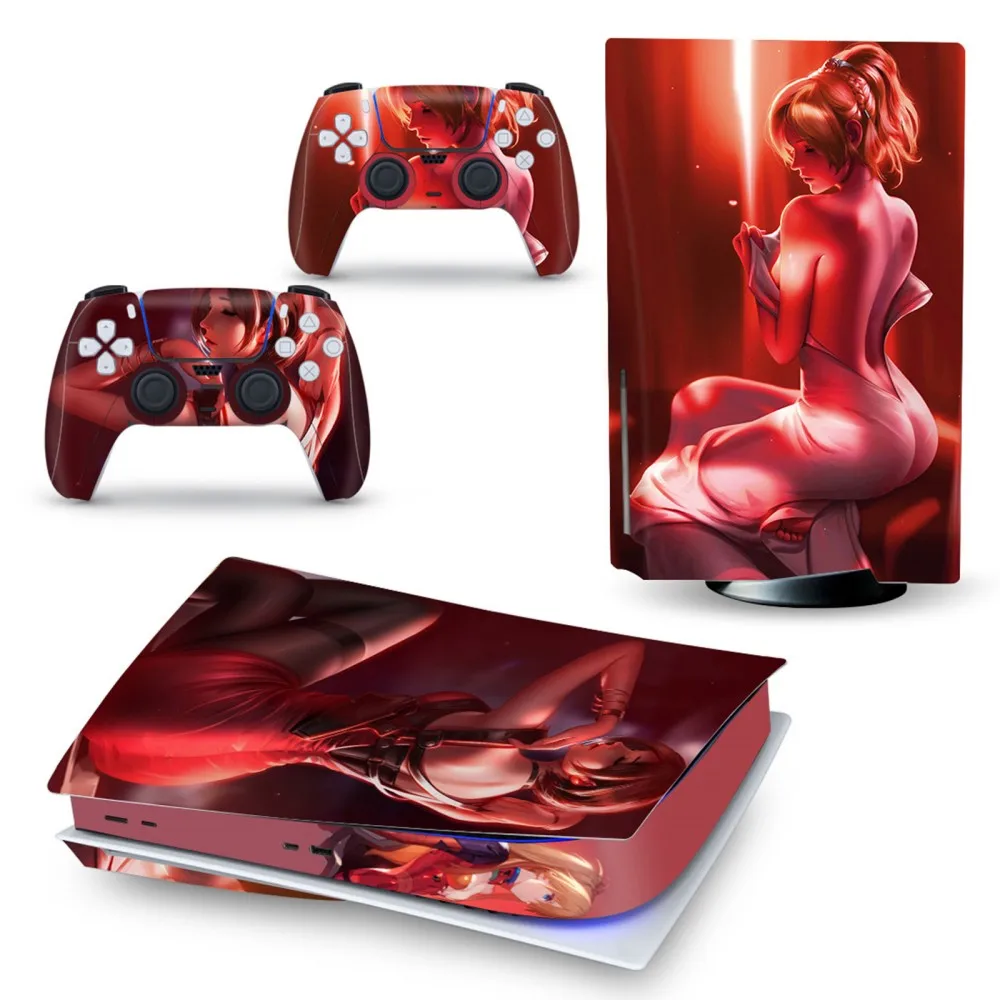 

Full Set Skins for Ps5 Control Compatible with Console Controller Ps5 Skins Disc Version, Vinyl Ps5 Stickers Disc Edition