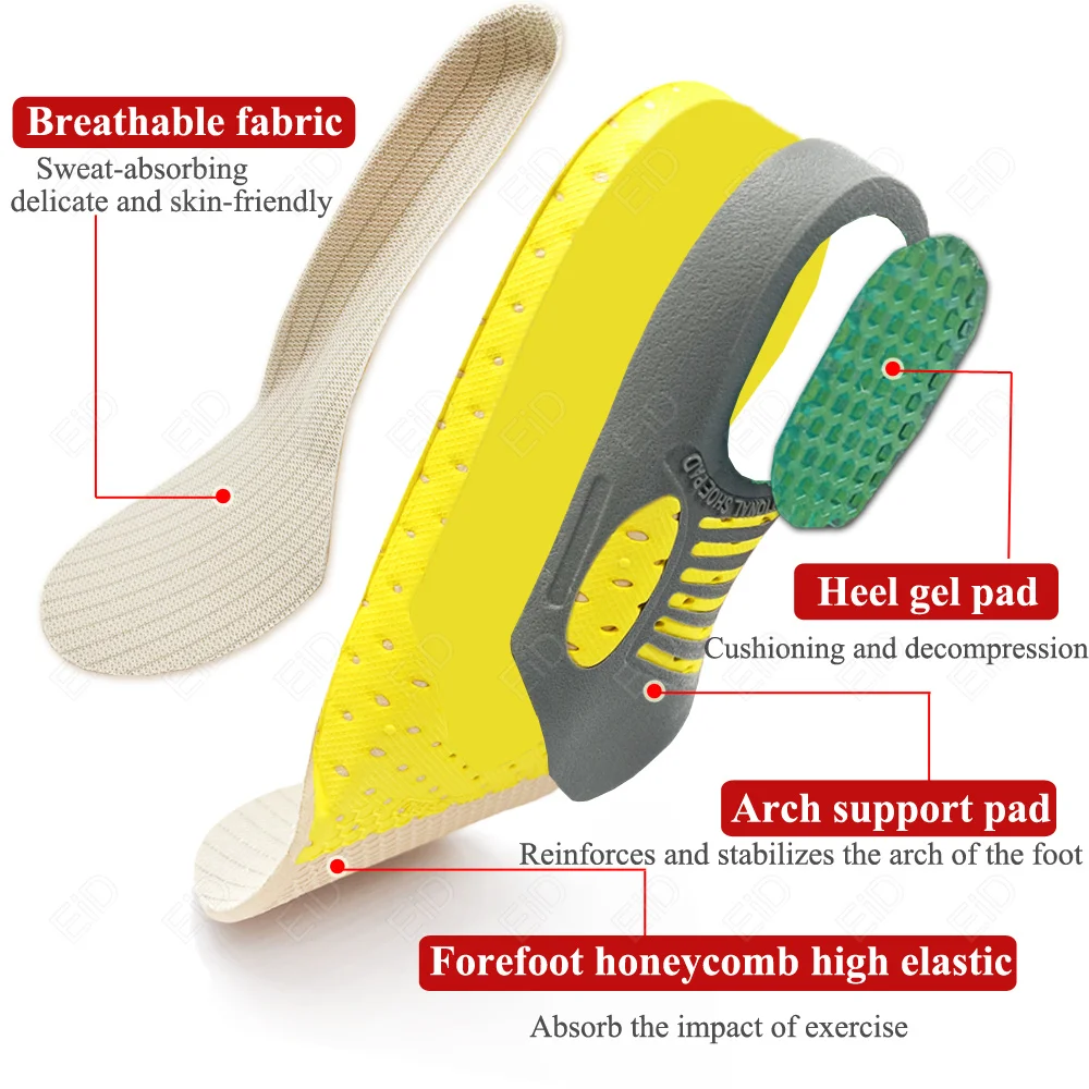 PVC Orthotic Insoles for feet Flat Feet Arch Support Shoe Pads Insoles orthopedic Shock-Absorption Feet Cushion for Men Women